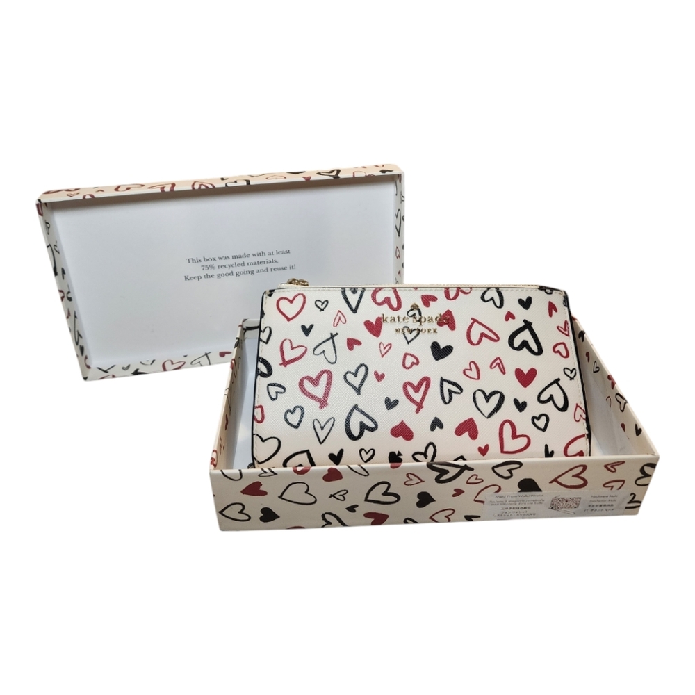 kate spade NWT Scribble Hearts Phone Wallet Wristlet Purse Holiday - Picture 8 of 16